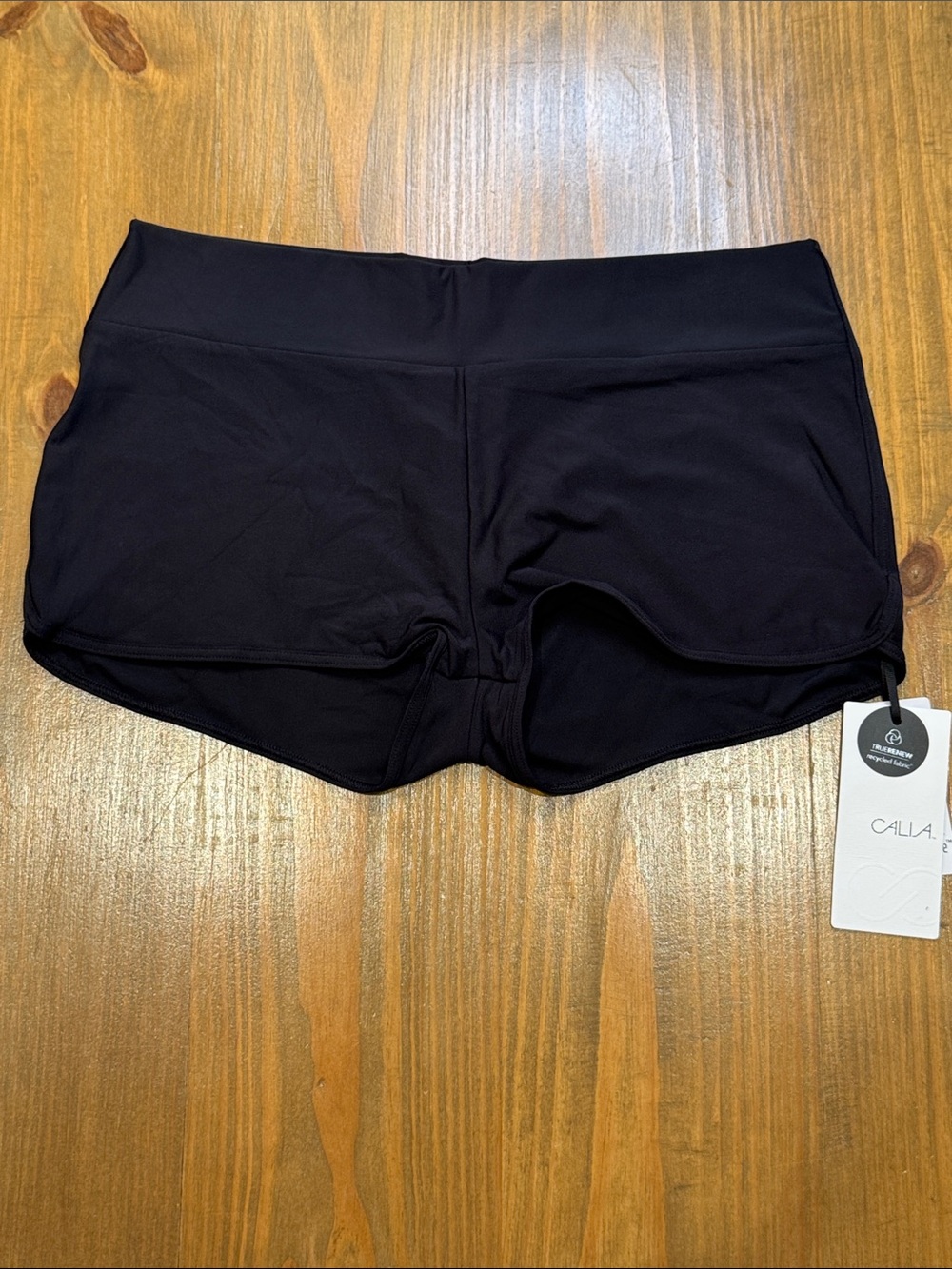 NWT CALIA by Carrie Underwood Womens black mid-rise Shortie swim shorts Large